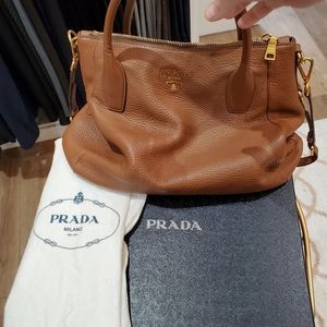 Prada 2 Way Tote Tan